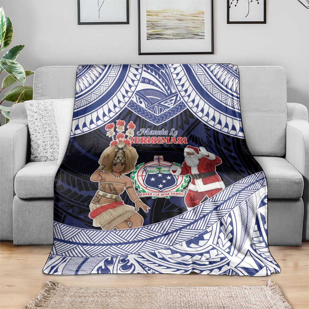 Samoa Christmas Blanket Samoan Siva Dance With Santa - Polynesian Pride