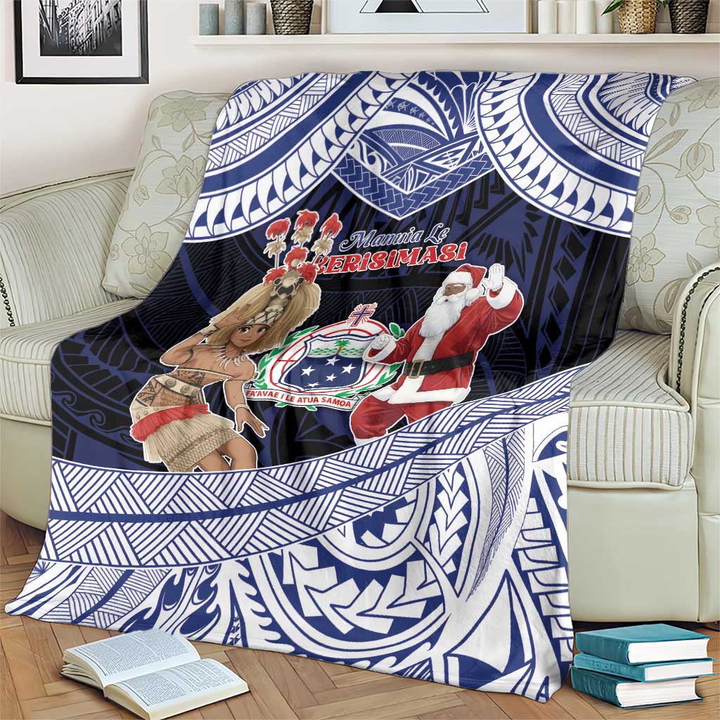 Samoa Christmas Blanket Samoan Siva Dance With Santa - Polynesian Pride
