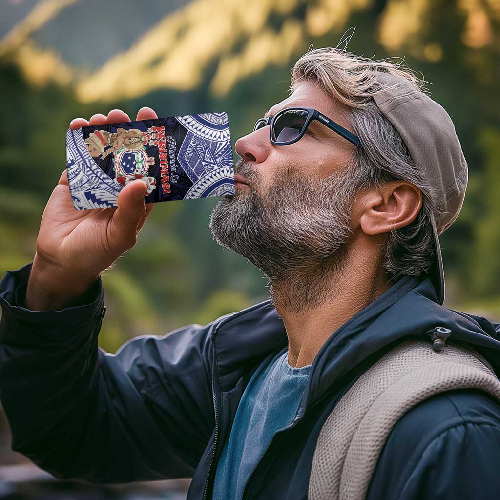 Samoa Christmas 4 in 1 Can Cooler Tumbler Samoan Siva Dance With Santa - Polynesian Pride