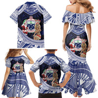 Samoa Christmas Family Matching Mermaid Dress and Hawaiian Shirt Samoan Siva Dance With Santa - Polynesian Pride