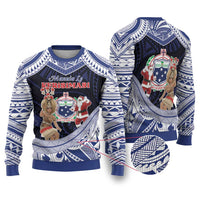 Samoa Christmas Ugly Christmas Sweater Samoan Siva Dance With Santa - Polynesian Pride