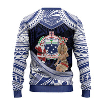 Samoa Christmas Ugly Christmas Sweater Samoan Siva Dance With Santa - Polynesian Pride