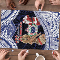 Samoa Christmas Puzzle Samoan Siva Dance With Santa - Polynesian Pride
