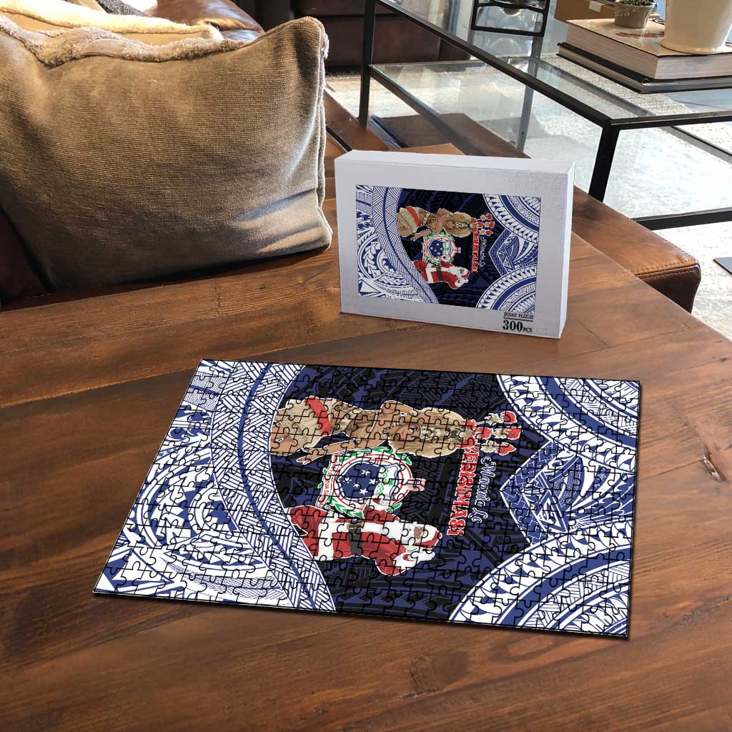 Samoa Christmas Puzzle Samoan Siva Dance With Santa - Polynesian Pride