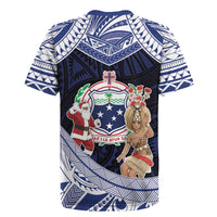Samoa Christmas Rugby Jersey Samoan Siva Dance With Santa - Polynesian Pride