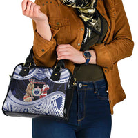 Samoa Christmas Shoulder Handbag Samoan Siva Dance With Santa - Polynesian Pride