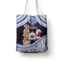 Samoa Christmas Tote Bag Samoan Siva Dance With Santa - Polynesian Pride
