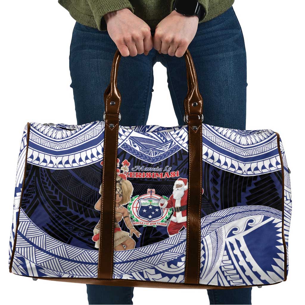 Samoa Christmas Travel Bag Samoan Siva Dance With Santa - Polynesian Pride