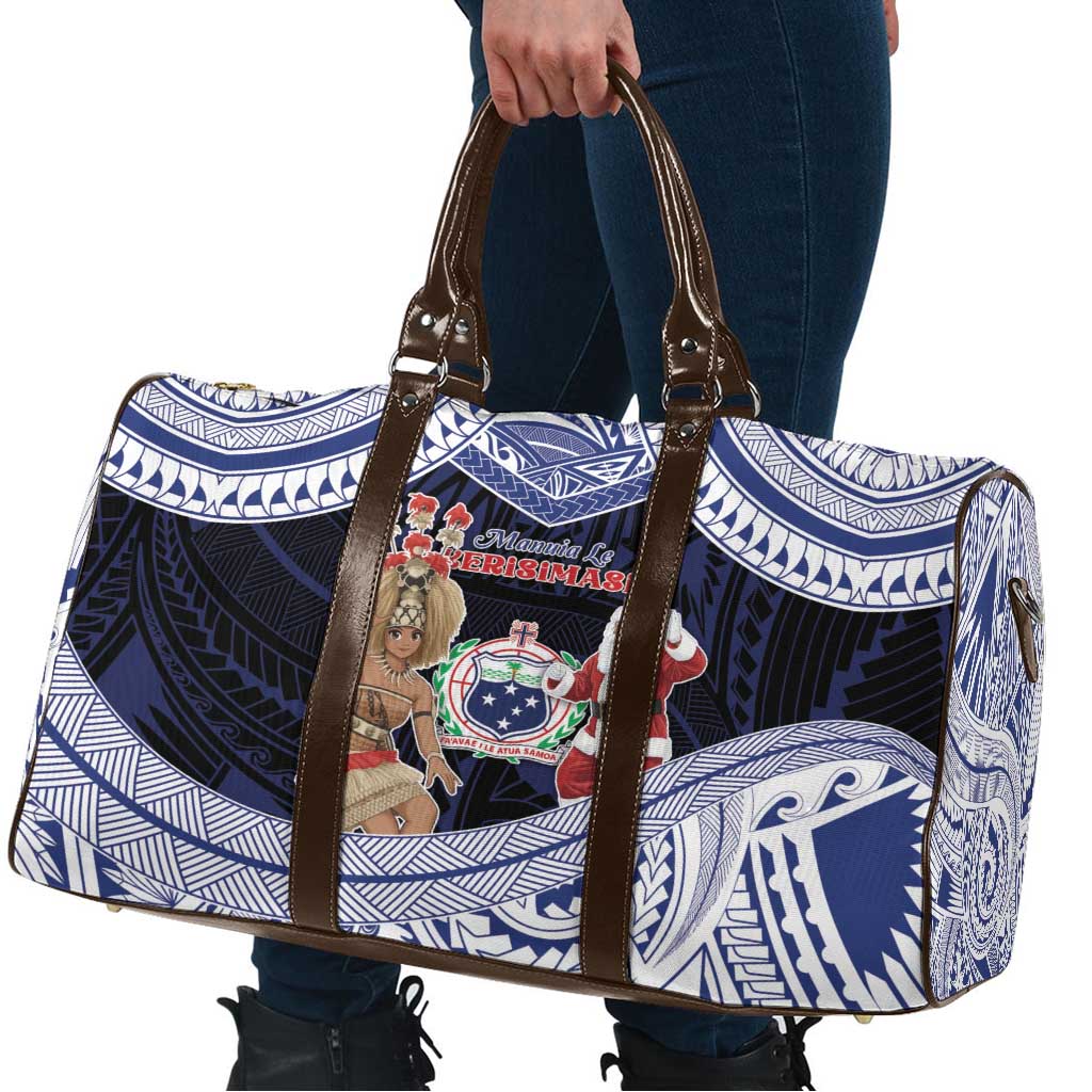 Samoa Christmas Travel Bag Samoan Siva Dance With Santa - Polynesian Pride