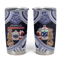Samoa Christmas Tumbler Cup Samoan Siva Dance With Santa - Polynesian Pride