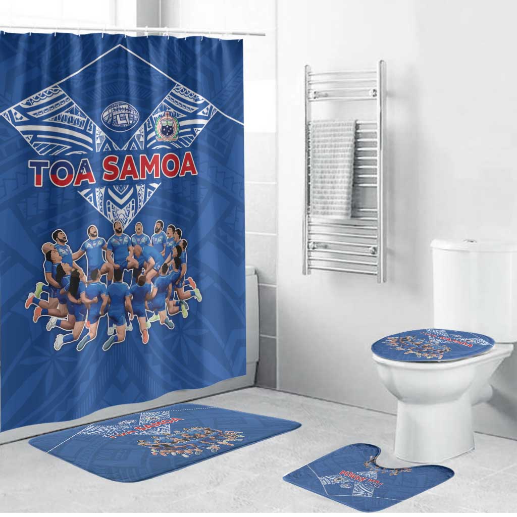 Toa Samoa Bathroom Set Samoan Warrior Spirit Rugby - Polynesian Pride