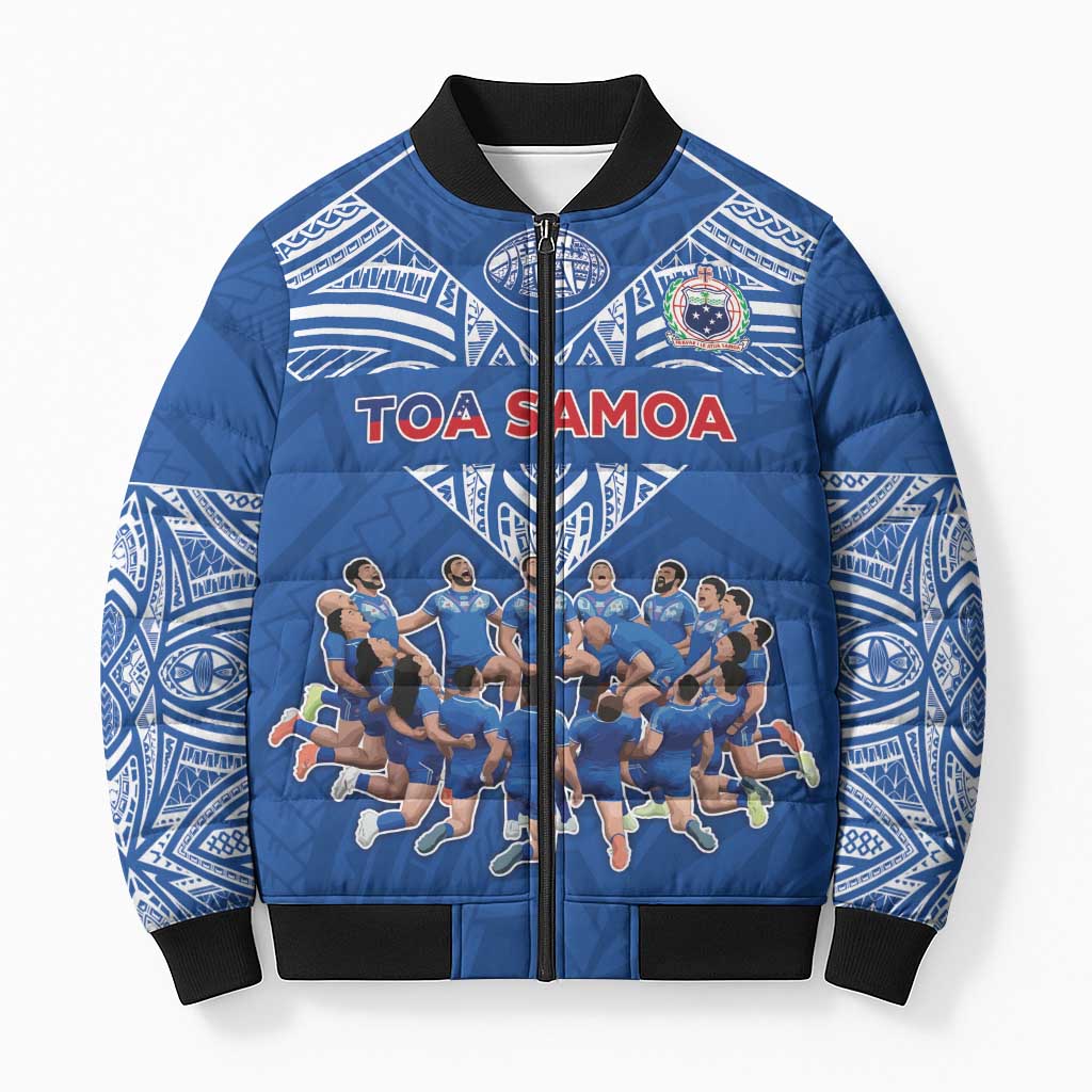 Toa Samoa Bomber Puffer Jacket Samoan Warrior Spirit Rugby - Polynesian Pride