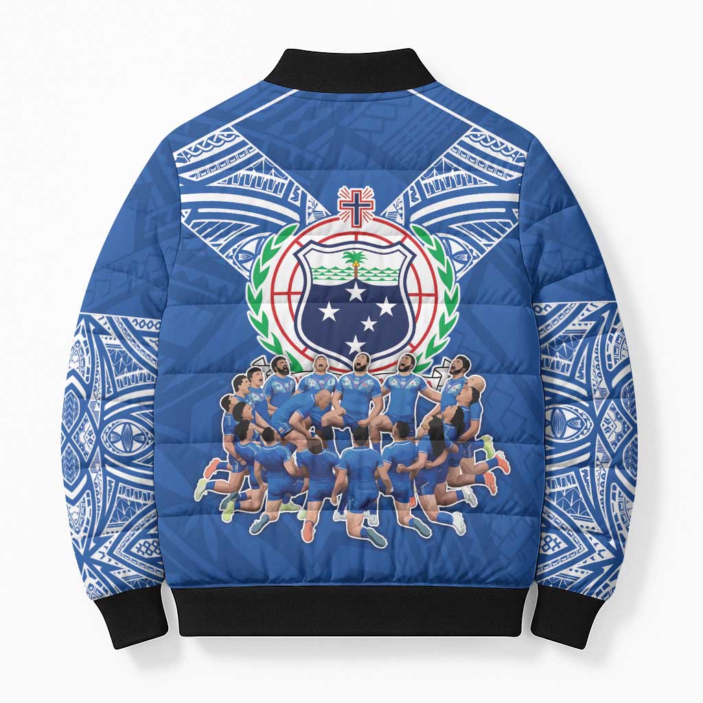 Toa Samoa Bomber Puffer Jacket Samoan Warrior Spirit Rugby - Polynesian Pride