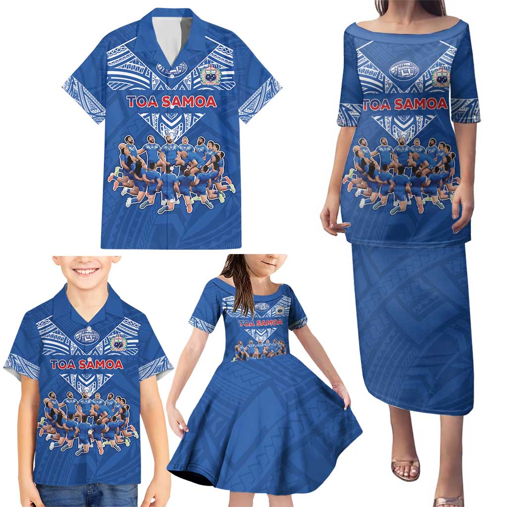 Toa Samoa Family Matching Puletasi and Hawaiian Shirt Samoan Warrior Spirit Rugby - Polynesian Pride
