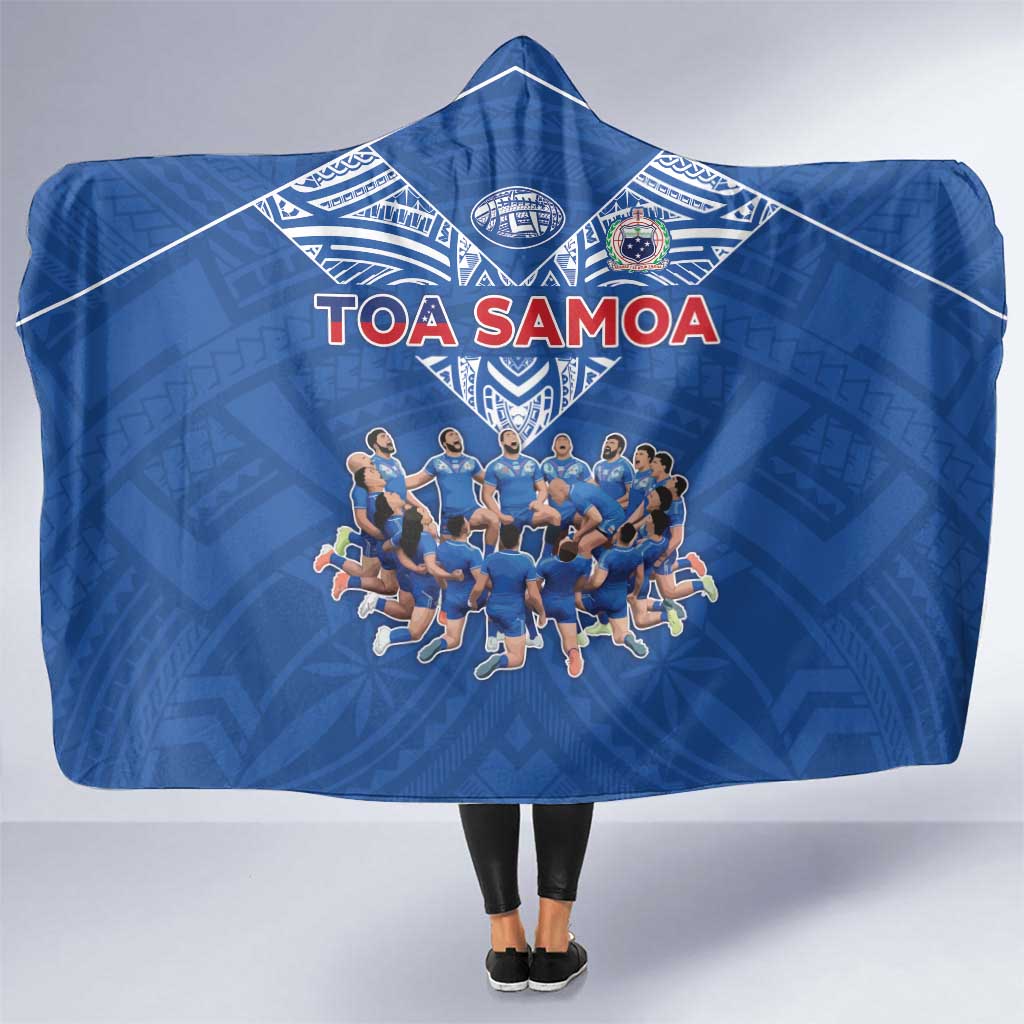 Toa Samoa Hooded Blanket Samoan Warrior Spirit Rugby - Polynesian Pride