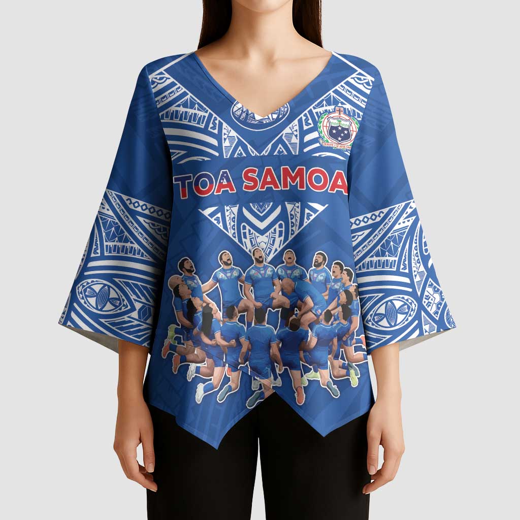 Toa Samoa Kimono Sleeve Blouse Samoan Warrior Spirit Rugby - Polynesian Pride