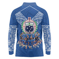 Toa Samoa Long Sleeve Polo Shirt Samoan Warrior Spirit Rugby - Polynesian Pride