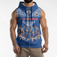 Toa Samoa Sleeveless Zip Hoodie Samoan Warrior Spirit Rugby - Polynesian Pride