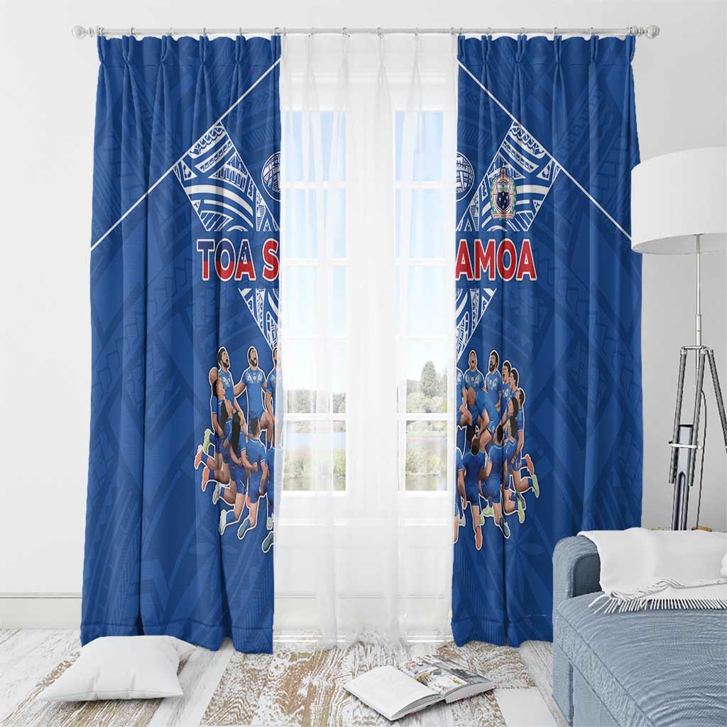 Toa Samoa Window Curtain Samoan Warrior Spirit Rugby - Polynesian Pride