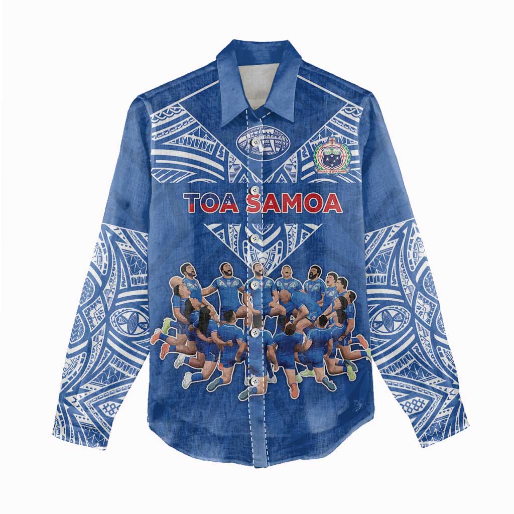 Toa Samoa Women Casual Shirt Samoan Warrior Spirit Rugby - Polynesian Pride