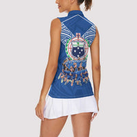 Toa Samoa Women Sleeveless Polo Shirt Samoan Warrior Spirit Rugby - Polynesian Pride