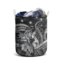 Maori Romantic Valentine Laundry Basket The Hongi Kiss Black Galaxy DT05 - Polynesian Pride