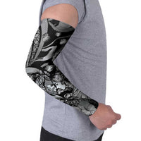 Personalised Maori Romantic Valentine Arm Sleeves The Hongi Kiss Black Galaxy