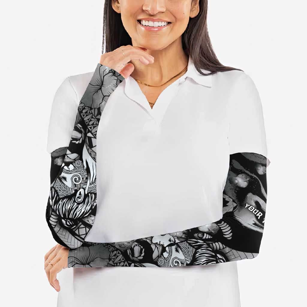 Personalised Maori Romantic Valentine Arm Sleeves The Hongi Kiss Black Galaxy