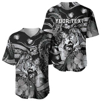 Personalised Maori Romantic Valentine Baseball Jersey The Hongi Kiss Black Galaxy