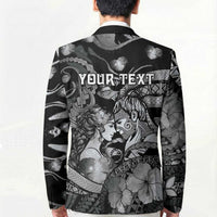 Personalised Maori Romantic Valentine Blazer The Hongi Kiss Black Galaxy