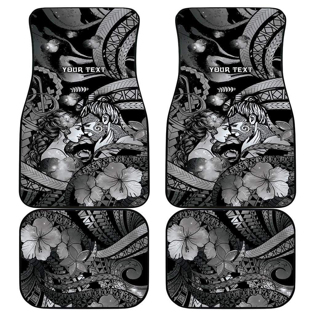 Personalised Maori Romantic Valentine Car Mats The Hongi Kiss Black Galaxy