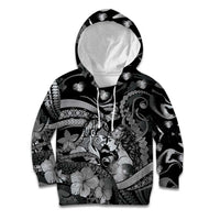 Personalised Maori Romantic Valentine Kid Hoodie The Hongi Kiss Black Galaxy DT05 Hoodie Black - Polynesian Pride