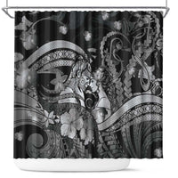 Maori Romantic Valentine Shower Curtain The Hongi Kiss Black Galaxy