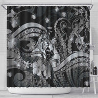 Maori Romantic Valentine Shower Curtain The Hongi Kiss Black Galaxy