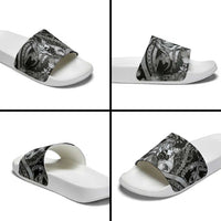 Maori Romantic Valentine Slide Sandals The Hongi Kiss Black Galaxy DT05 - Polynesian Pride