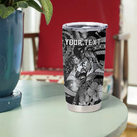 Personalised Maori Romantic Valentine Tumbler Cup The Hongi Kiss Black Galaxy