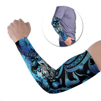 Personalised Maori Romantic Valentine Arm Sleeves The Hongi Kiss Blue Galaxy