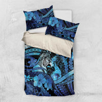Maori Romantic Valentine Bedding Set The Hongi Kiss Blue Galaxy