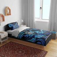 Maori Romantic Valentine Bedding Set The Hongi Kiss Blue Galaxy