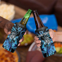 Personalised Maori Romantic Valentine 4 in 1 Can Cooler Tumbler The Hongi Kiss Blue Galaxy DT05 - Polynesian Pride