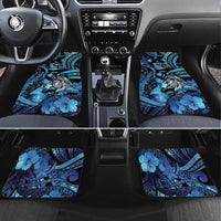 Personalised Maori Romantic Valentine Car Mats The Hongi Kiss Blue Galaxy DT05 Set 4pcs Blue - Polynesian Pride