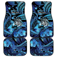 Personalised Maori Romantic Valentine Car Mats The Hongi Kiss Blue Galaxy DT05 - Polynesian Pride
