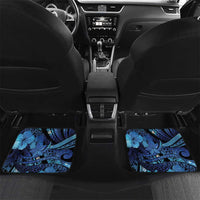 Personalised Maori Romantic Valentine Car Mats The Hongi Kiss Blue Galaxy DT05 Set 2pcs - Back Blue - Polynesian Pride