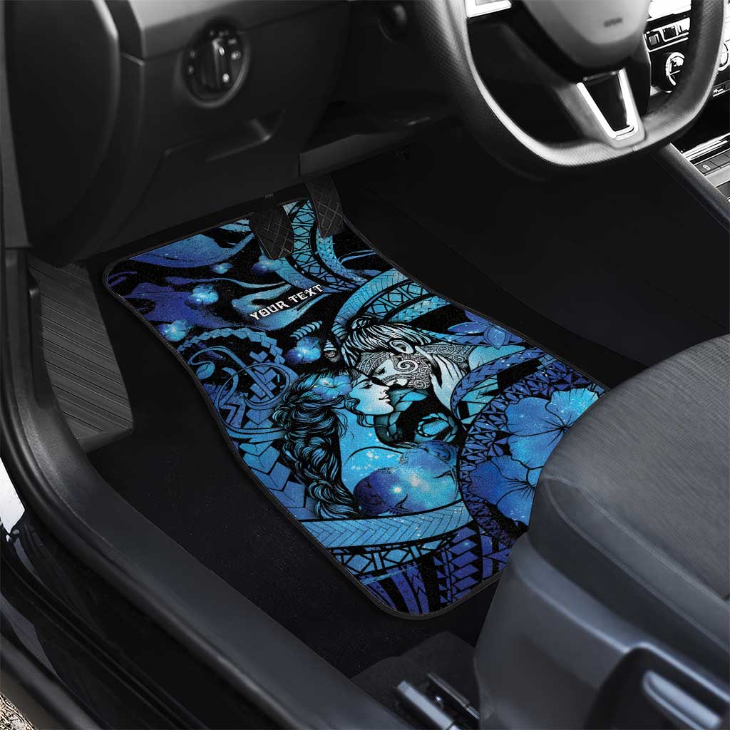 Personalised Maori Romantic Valentine Car Mats The Hongi Kiss Blue Galaxy DT05 - Polynesian Pride