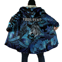 Personalised Maori Romantic Valentine Cloak The Hongi Kiss Blue Galaxy