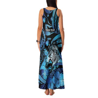 Personalised Maori Romantic Valentine Family Matching Tank Maxi Dress and Hawaiian Shirt The Hongi Kiss Blue Galaxy