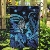 Maori Romantic Valentine Garden Flag The Hongi Kiss Blue Galaxy