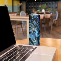 Personalised Maori Romantic Valentine Skinny Tumbler The Hongi Kiss Blue Galaxy DT05 - Polynesian Pride