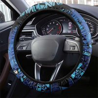 Maori Romantic Valentine Steering Wheel Cover The Hongi Kiss Blue Galaxy