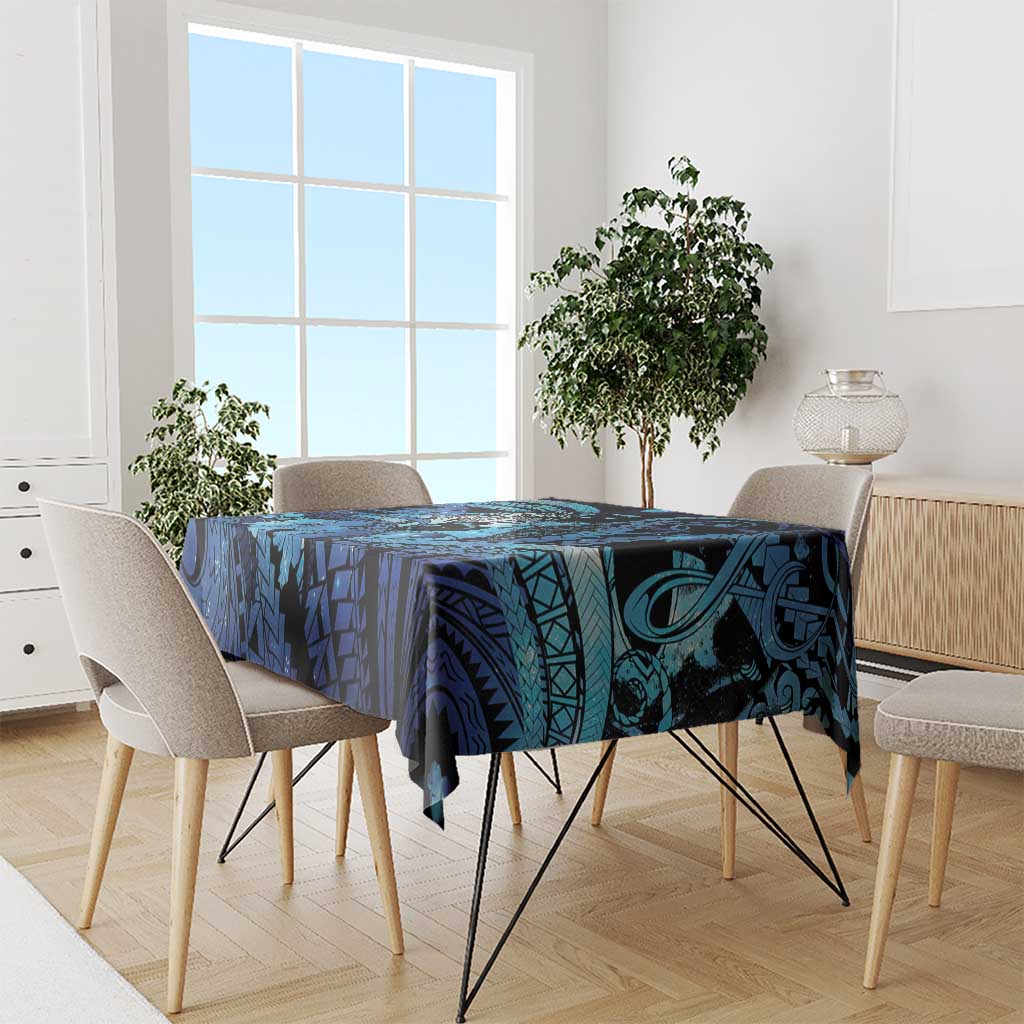 Maori Romantic Valentine Tablecloth The Hongi Kiss Blue Galaxy